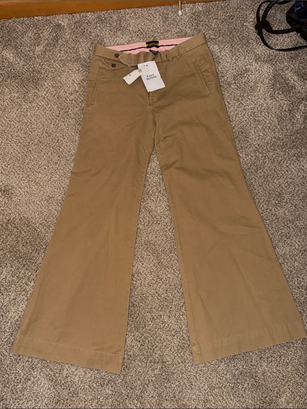 New With Tags Women’s Rugby Ralph Lauren Khaki Wide Leg Dress Pants Size 8 Y2K